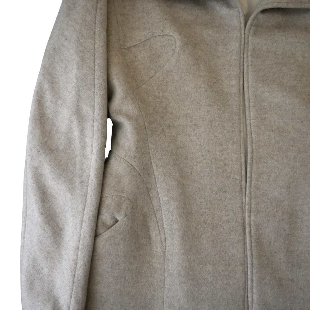 Alexander McQueen Oatmeal Cashmere Open Coat Size 44 / Approx. Medium